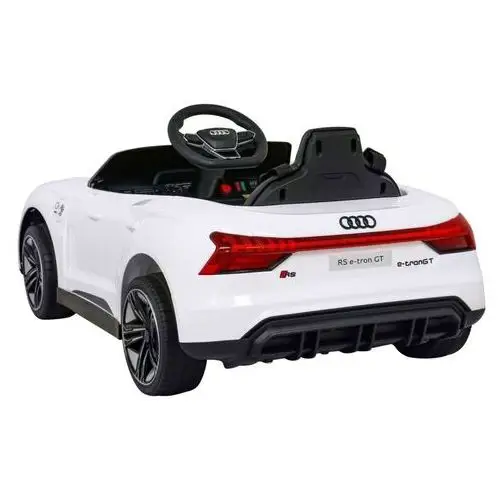 Ramiz Audi rs e-tron gt na akumulator biały + pilot + napęd 4x4 + radio mp3 + led + eva 4