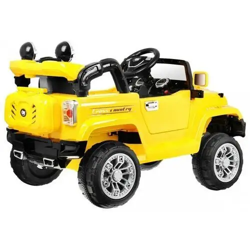 Autko terenowe JJ na akumulator dla dzieci Żółty + Pilot + Schowek + Światła + Audio, kolor żółty 2