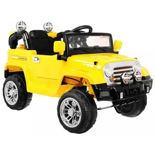 Autko terenowe JJ na akumulator dla dzieci Żółty + Pilot + Schowek + Światła + Audio, kolor żółty 4