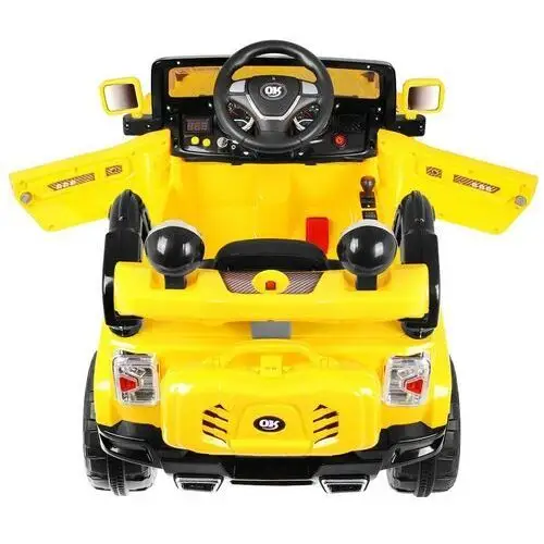 Autko terenowe JJ na akumulator dla dzieci Żółty + Pilot + Schowek + Światła + Audio, kolor żółty 5