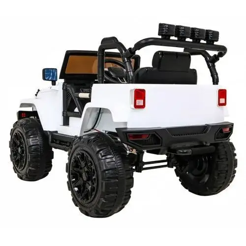 Auto na akumulator all terrain dla dzieci biały terenówka typu jeep + pilot + światła dźwięki Ramiz 5