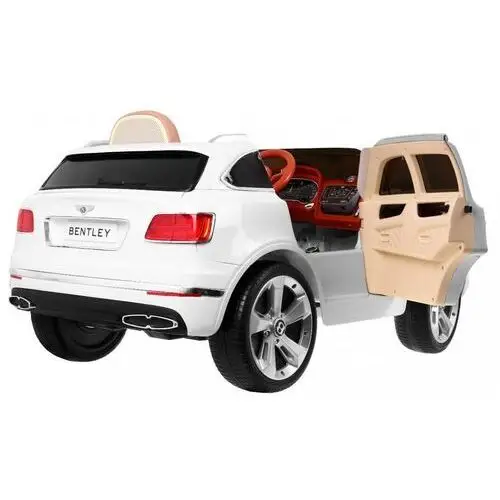 Auto na akumulator Bentley Bentayga dla dzieci Biały + Koła EVA + Radio MP3 + Pilot 4