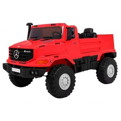 Ramiz Auto na akumulator mercedes-benz zetros dla dzieci czerwony + 2-osobowy + bagażnik + pilot