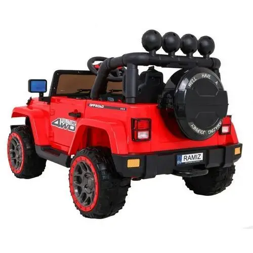Auto Terenowe Full Time 4WD dla dzieci Czerwony + Napęd 4x4 + Pilot + Audio LED + Schowek, kolor czerwony 5