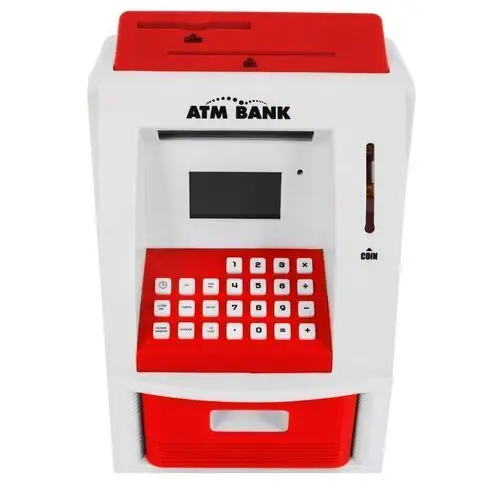 Bankomat skarbonka dla dzieci 3+ czerwony Interaktywne funkcje + Karta bankomatowa 2