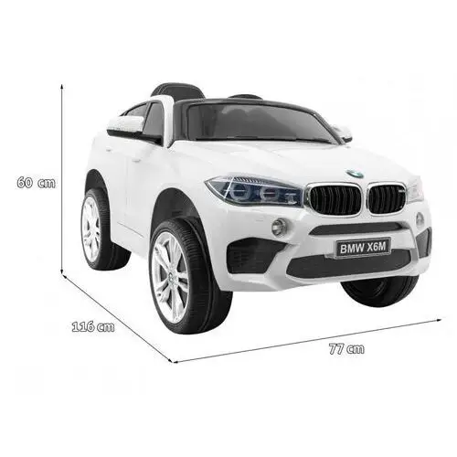 BMW X6M Elektryczne Autko dla dzieci Biały + Pilot + EVA + Wolny Start + Panel audio + LED 2