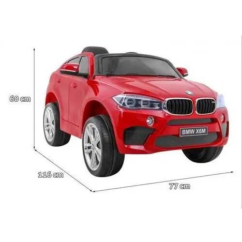 BMW X6M Elektryczne Autko dla dzieci Lakier Czerwony + Pilot + EVA + Wolny Start + Audio + LED, kolor czerwony 2
