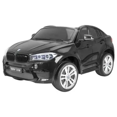 BMW X6M XXL dla 2 dzieci Czarny + Pilot + Ekoskóra + Pasy + Wolny Start + MP3 USB + LED, kolor czarny