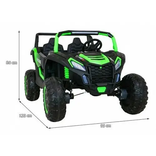 Buggy atv racing dla 2 dzieci zielony + napęd 4x4 + pilot + wolny start + mp3 led Ramiz 2