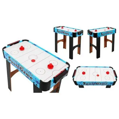 Ramiz Cymbergaj dla dzieci air hockey niebieski + stół z płyty mdf + dmuchawy powietrzne + grzybki krążki 2