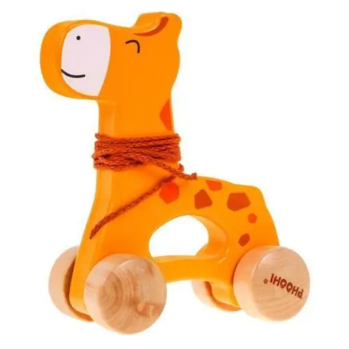 Ramiz Drewniany mini jeździk żyrafa na sznurku dla dzieci 12m+ zabawka na kółeczkach