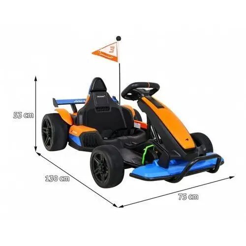 Gokart McLaren Drift na akumulator dla dzieci + Funkcja driftu + Sportowe siedzenie + Światła LED + Wolny Start + EVA 2