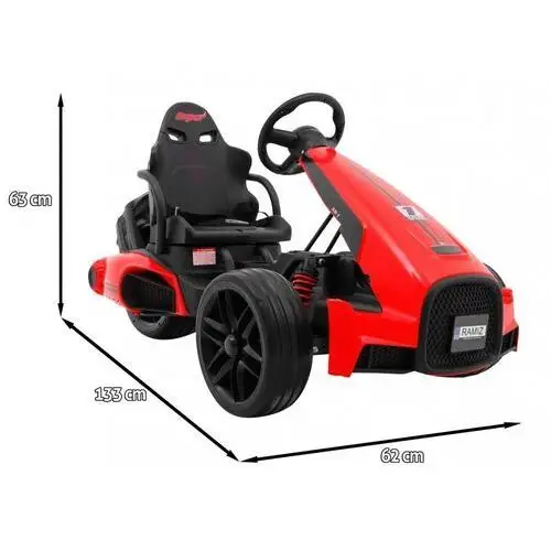 Gokart na akumulator bolid xr-1 dla dzieci czerwony + regulowana kierownica + profilowane siedzenie Ramiz 2