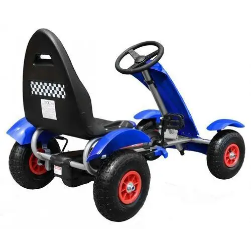 Gokart na pedały racing xl dla dzieci 3+ niebieski + pompowane koła + regulacja fotela + wolny bieg Ramiz 4
