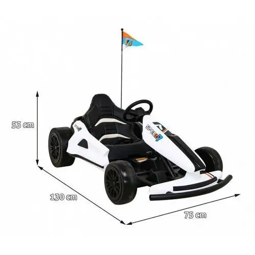 Ramiz Gokart speed 7 drift king na akumulator dla dzieci biały + funkcja driftu + sportowe siedzenie + 2 prędkości + eva 2