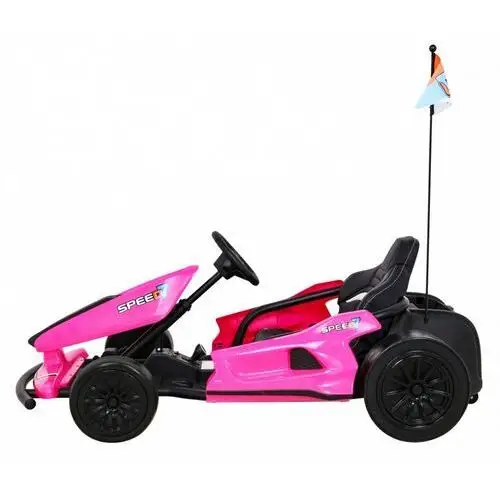 Ramiz Gokart speed 7 drift king na akumulator dla dzieci różowy + funkcja driftu + sportowe siedzenie + 2 prędkości + eva 4