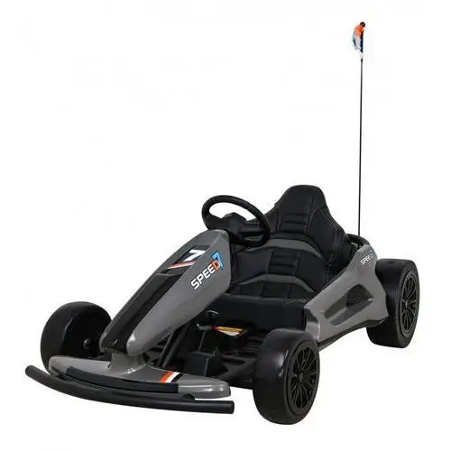Gokart speed 7 drift king na akumulator dla dzieci szary + funkcja driftu + sportowe siedzenie + 2 prędkości + eva Ramiz