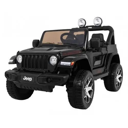 Ramiz Jeep wrangler rubicon na akumulator dla dzieci czarny + pilot + radio mp3 led + koła eva