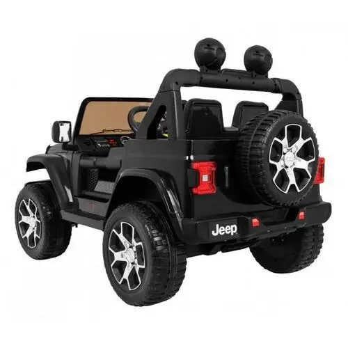 Ramiz Jeep wrangler rubicon na akumulator dla dzieci czarny + pilot + radio mp3 led + koła eva 5