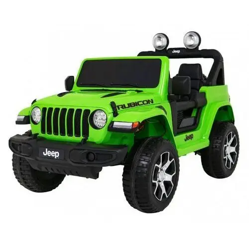 Jeep wrangler rubicon na akumulator dla dzieci zielony + pilot + radio mp3 led + koła eva Ramiz