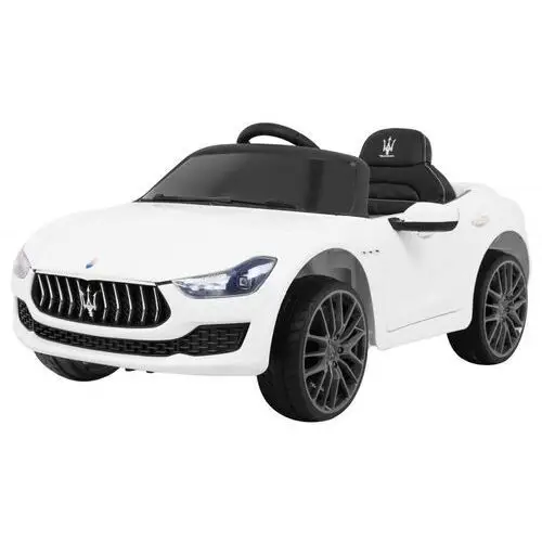 Ramiz Maserati ghibli na akumulator dla dzieci biały + pilot + wolny start + eva + mp3 usb + led
