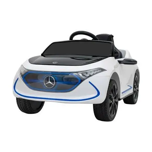Ramiz Mercedes benz amg eqa dla dzieci biały + pilot + 5-punktowe pasy + eva + wyświetlacz mp3 + led