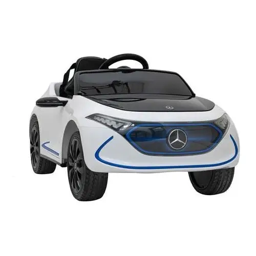 Ramiz Mercedes benz amg eqa dla dzieci biały + pilot + 5-punktowe pasy + eva + wyświetlacz mp3 + led 3