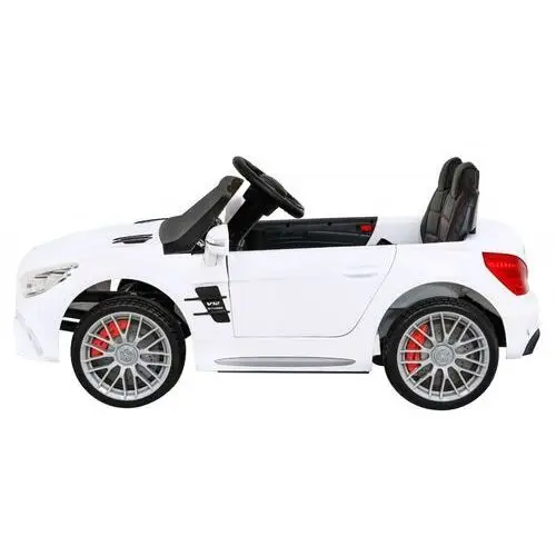 Mercedes benz amg sl65 s elektryczny dla dzieci biały + pilot + audio led + ekoskóra + eva + wolny start Ramiz 4