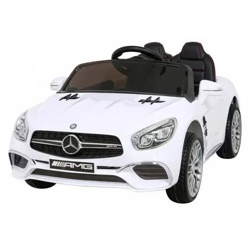 Mercedes benz amg sl65 s elektryczny dla dzieci biały + pilot + audio led + ekoskóra + eva + wolny start Ramiz