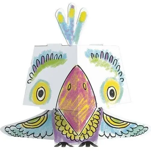 Ramiz "papuga" kolorowanka-składanka 3d dla dzieci