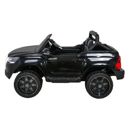 Ramiz Toyota hilux na akumulator dla dzieci czarny + napęd 4x4 + pilot + 2 bagażniki + radio mp3 + led 3