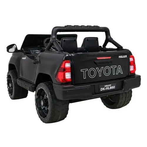 Ramiz Toyota hilux na akumulator dla dzieci czarny + napęd 4x4 + pilot + 2 bagażniki + radio mp3 + led 4
