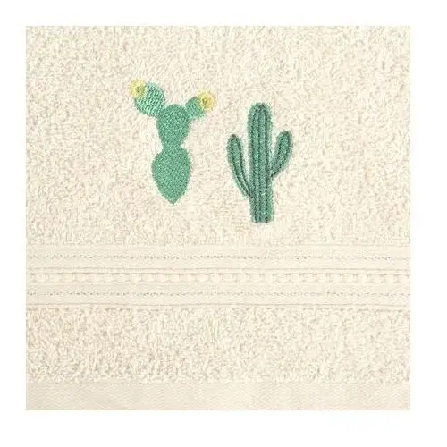 Ręcznik BABY dla dzieci z naszywaną aplikacją z kaktusami 30 x 50 cm kremowy 2