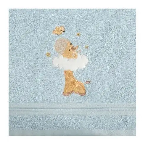 Ręcznik BABY dla dzieci z naszywaną aplikacją z żyrafą 50 x 90 cm niebieski 2