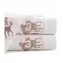 Ręcznik z bawełny BABY dla dzieci 50X90 cm z naszywaną aplikacją z sarenką biały 50 x 90 cm biały,różowy Sklep