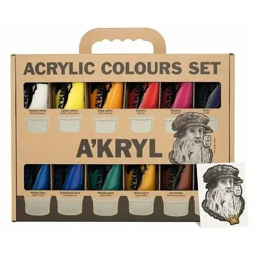 Komplet farb 12 akrylowych A`KRYL 100ml, Renesans