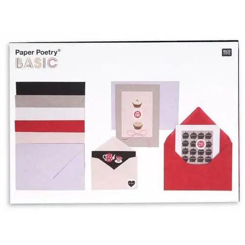 Rico design gmbg & co. kg Zestaw kart i kopert, format b6, różowo-czerwono-białe
