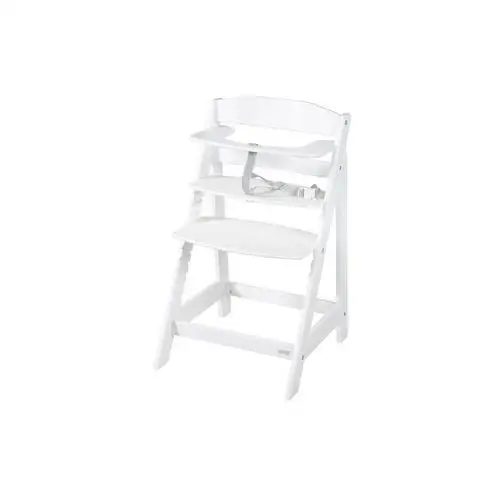 Wysokie krzesełko "sit up" ze stopniami (biały flex) Roba