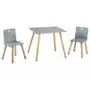 Zestaw mebli dla dzieci (2 krzesełka + stolik) (szary/bez siatki) Roba Sklep