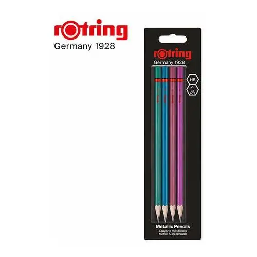 Rotring Zestaw ołówków core różowy zielony, niebieski, liliowy hb 4szt. - 2094214