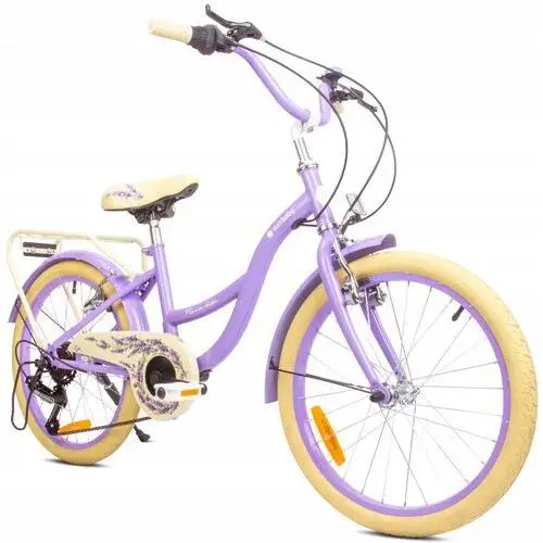 Rower 20 cali dla dziewczynki dziecięcy Shimano 6 biegów Flower Bike