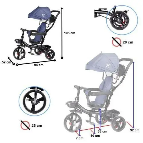 Rowerek trójkołowy Trike Fix Lite Granatowy 5