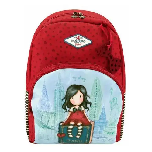 Plecak szkolny dla chłopca i dziewczynki czerwony Santoro London Santoro Gorjuss Gorjuss jednokomorowy