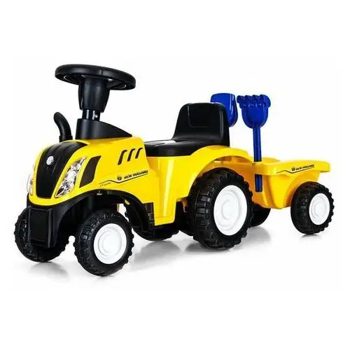 Jeździk pchacz traktor z przyczepą New Holland T7 - żółty, JEZDZIKTRAKTORYELLOW