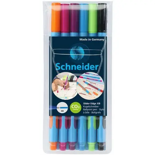 Schneider Długopis slider edge, xb, 6 szt. w etui, mix kolorów