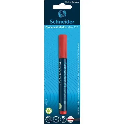 Schneider, marker permanentny, okrągła końcówka maxx, 130 czerwony blister