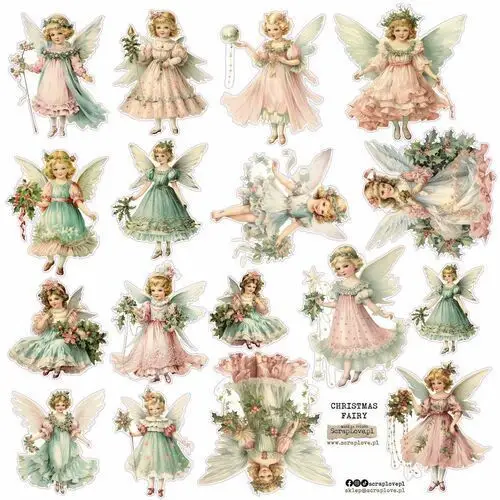 Scraplove.pl Naklejki papierowe 24x24 scraplove - christmas fairy