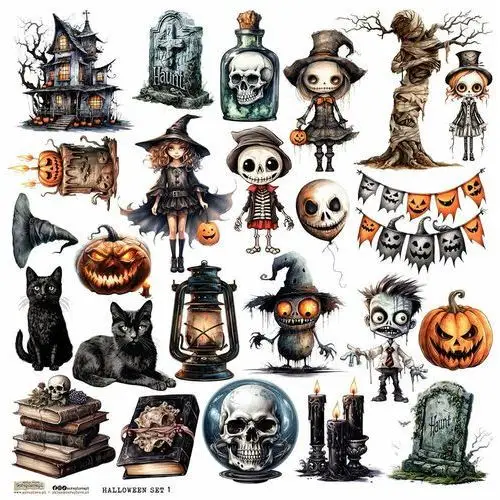 Naklejki papierowe 24x24 scraplove - halloween set 1 Scraplove.pl