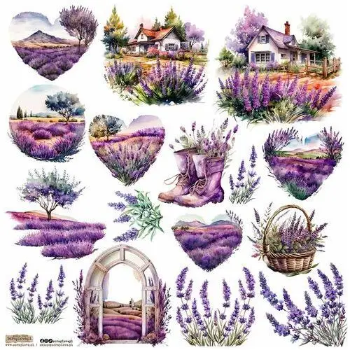 NAKLEJKI PAPIEROWE 24x24 ScrapLove - Lavender 3