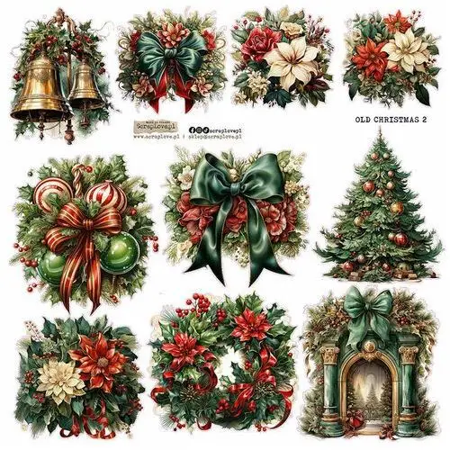 Scraplove.pl Naklejki papierowe 24x24 scraplove - old christmas 2